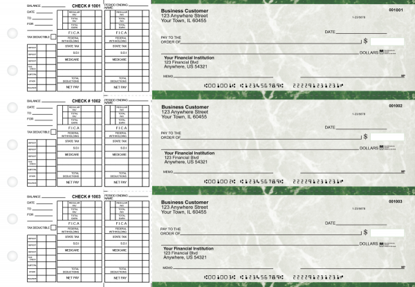 Green Marble Payroll Business Checks | BU3-GMA01-PAY