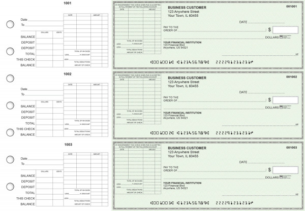 Green Safety General Itemized Invoice Business Checks | BU3-GRN01-GII