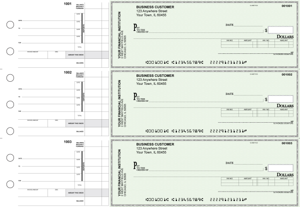 Green Safety Invoice Business Checks | BU3-GRN01-INV