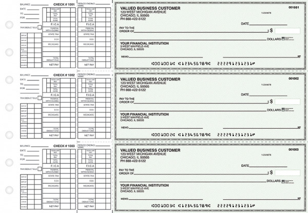 Green Safety Payroll Business Checks | BU3-GRN01-PAY