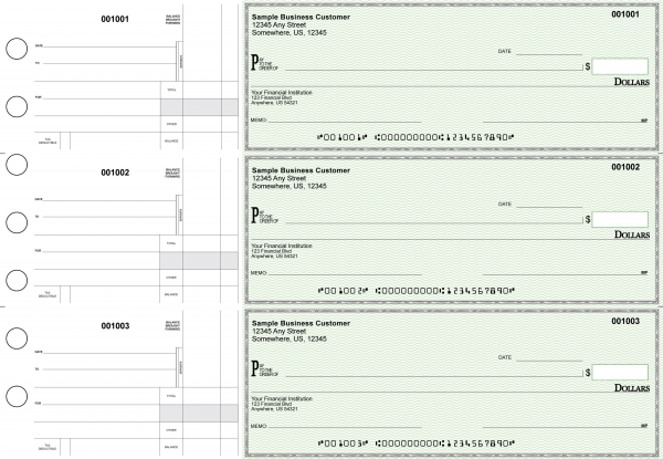 Green Safety Standard Disbursement Business Checks | BU3-GRN01-SDS