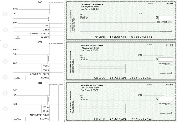 Green Safety Standard Invoice Business Checks | BU3-GRN01-SNV