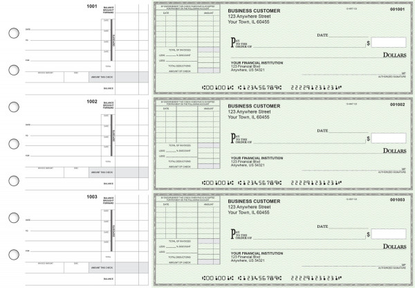 Green Safety Itemized Invoice Business Checks | BU3-GRN01-TNV