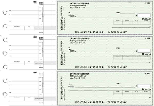 Green Knit Invoice Business Checks | BU3-GRN02-INV