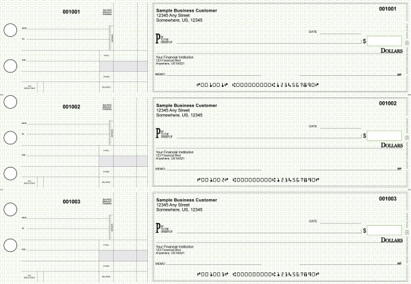 Green Knit Standard Disbursement Business Checks | BU3-GRN02-SDS