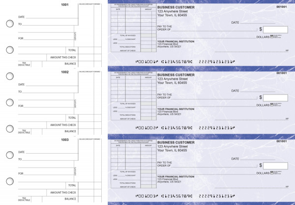 Blue Marble Standard Itemized Invoice Business Checks | BU3-LMA01-SII