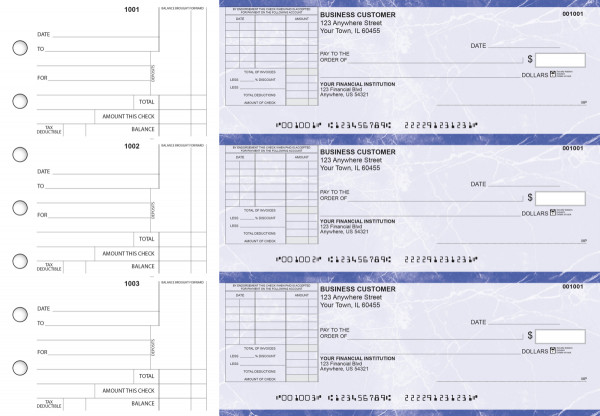 Blue Marble Standard Itemized Invoice Business Checks | BU3-LMA01-SII