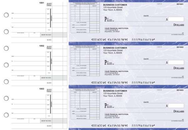 Blue Marble Itemized Invoice Business Checks | BU3-LMA01-TNV