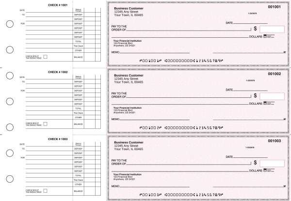 Pink Safety Accounts Payable Business Checks | BU3-PSF01-DED