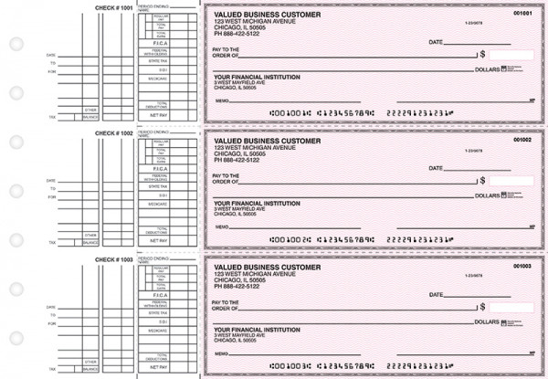 Pink Safety Multi Purpose Business Checks | BU3-PSF01-DEP