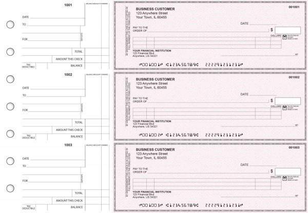 Pink Safety Itemized Counter Signature Business Checks | BU3-PSF01-ICS