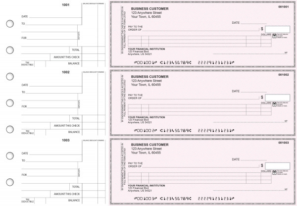 Pink Safety Itemized Counter Signature Business Checks | BU3-PSF01-ICS