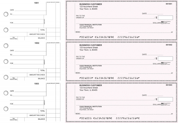 Pink Safety Standard Counter Signature Business Checks | BU3-PSF01-SCS