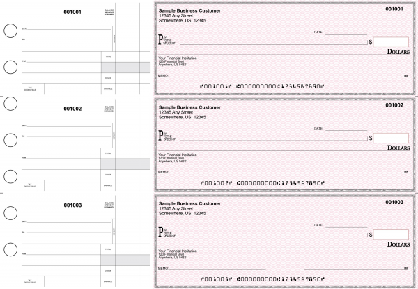 Pink Safety Standard Disbursement Business Checks | BU3-PSF01-SDS