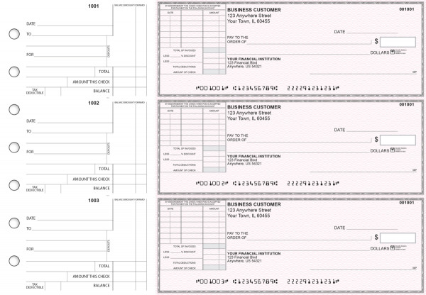 Pink Safety Standard Itemized Invoice Business Checks | BU3-PSF01-SII