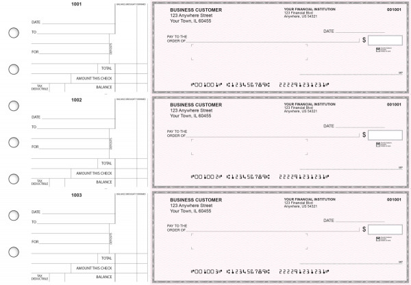 Pink Safety Standard Mailer Business Checks | BU3-PSF01-SML