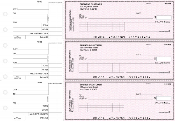 Pink Safety Standard Invoice Business Checks | BU3-PSF01-SNV