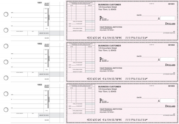 Pink Safety Itemized Invoice Business Checks | BU3-PSF01-TNV