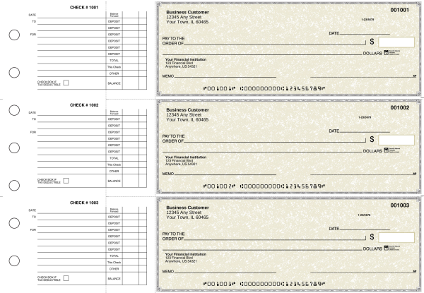 Tan Parchment Accounts Payable Business Checks | BU3-TPM01-DED