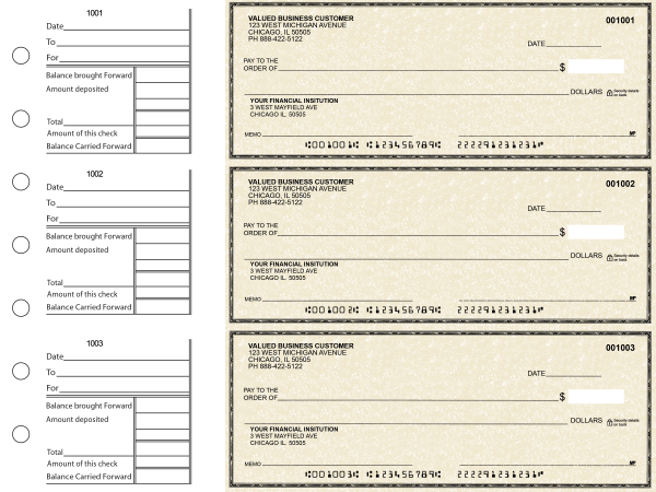 Tan Parchment General Business Checks | BU3-TPM01-GEN