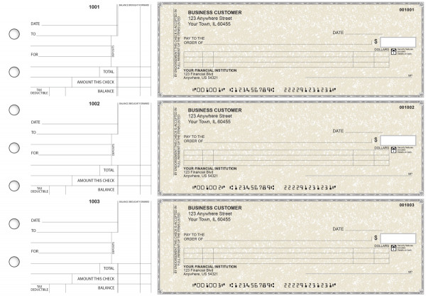 Tan Parchment Itemized Counter Signature Business Checks | BU3-TPM01-ICS