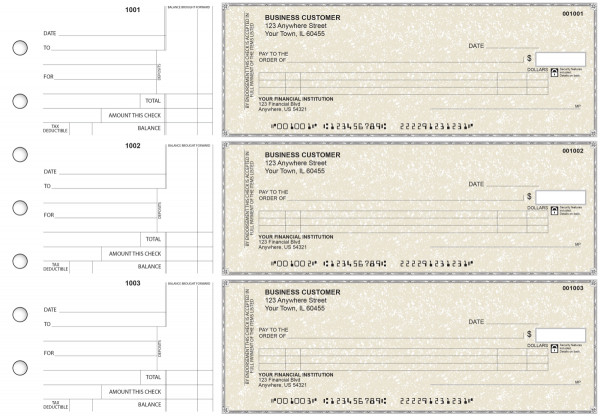 Tan Parchment Itemized Counter Signature Business Checks | BU3-TPM01-ICS