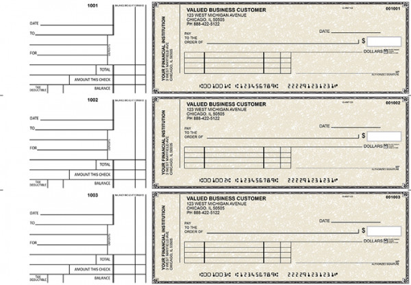 Tan Parchment Standard Invoice Business Checks | BU3-TPM01-SNV