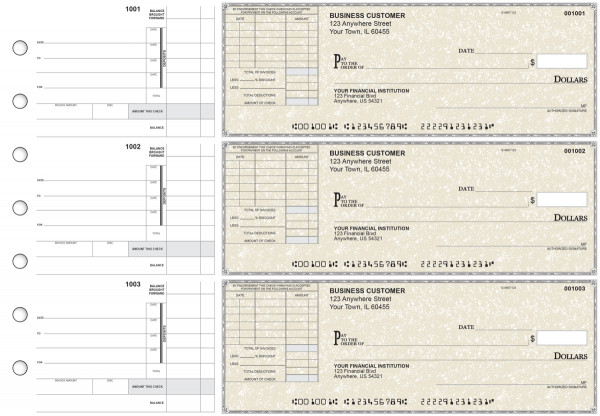 Tan Parchment Itemized Invoice Business Checks | BU3-TPM01-TNV