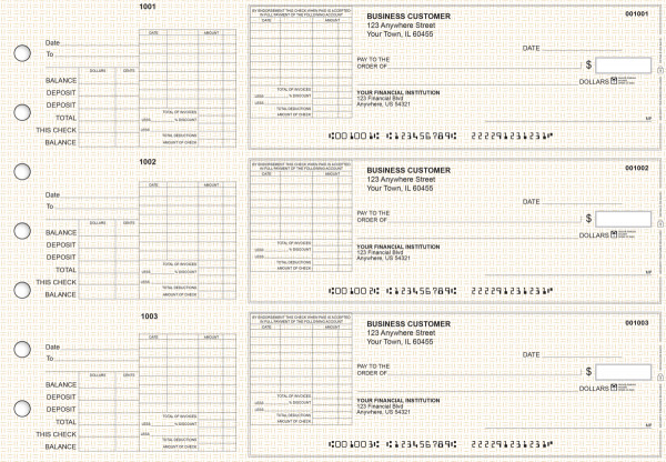 Tan Knit General Itemized Invoice Business Checks | BU3-TPM02-GII