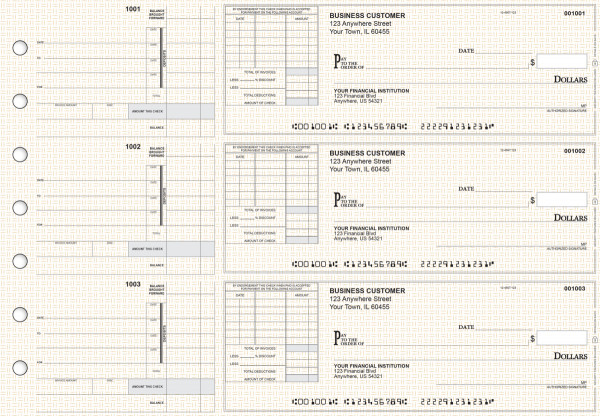 Tan Knit Itemized Invoice Business Checks | BU3-TPM02-TNV