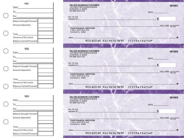Purple Marble General Business Checks | BU3-UMA01-GEN