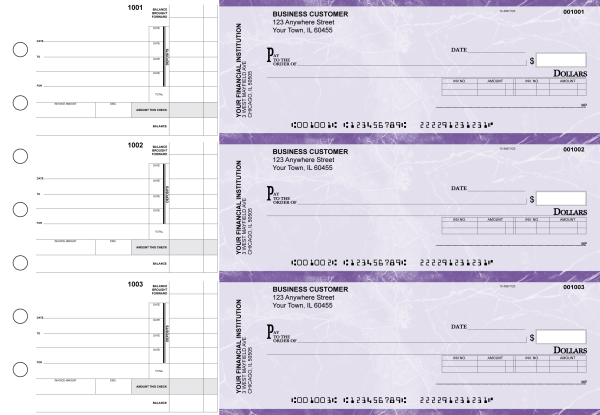 Purple Marble Invoice Business Checks | BU3-UMA01-INV