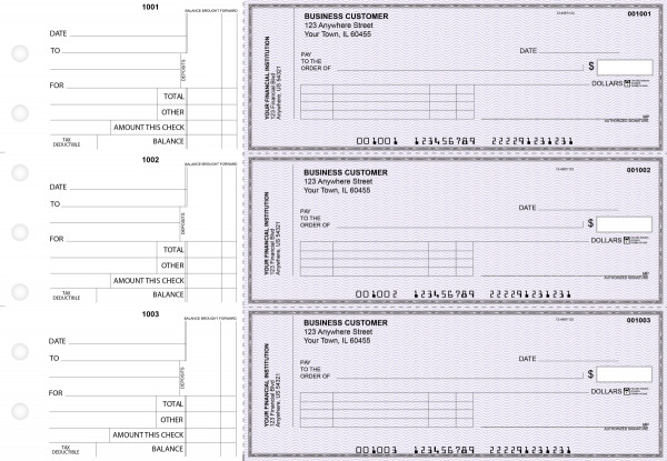 Purple Safety Standard Invoice Business Checks | BU3-USF01-SNV