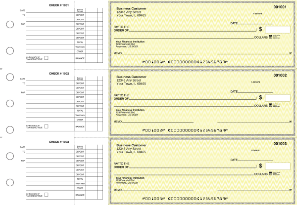 Yellow Safety Accounts Payable Business Checks | BU3-YEL01-DED