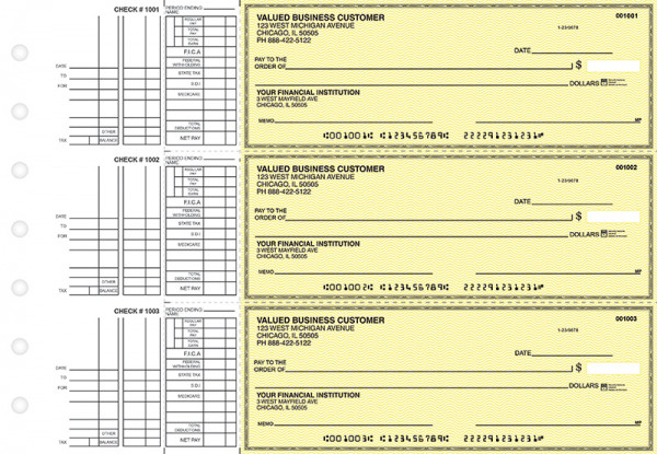 Yellow Safety Multi Purpose Business Checks | BU3-YEL01-DEP