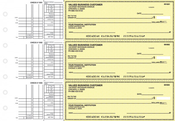 Yellow Safety Multi Purpose Business Checks | BU3-YEL01-DEP