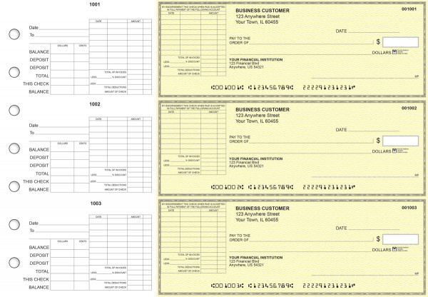 Yellow Safety General Itemized Invoice Business Checks | BU3-YEL01-GII