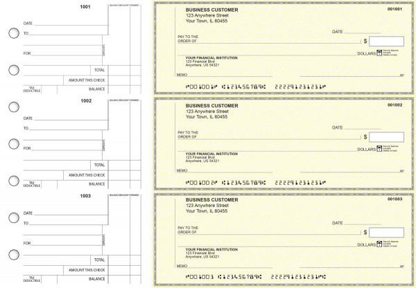 Yellow Safety Standard Counter Signature Business Checks | BU3-YEL01-SCS