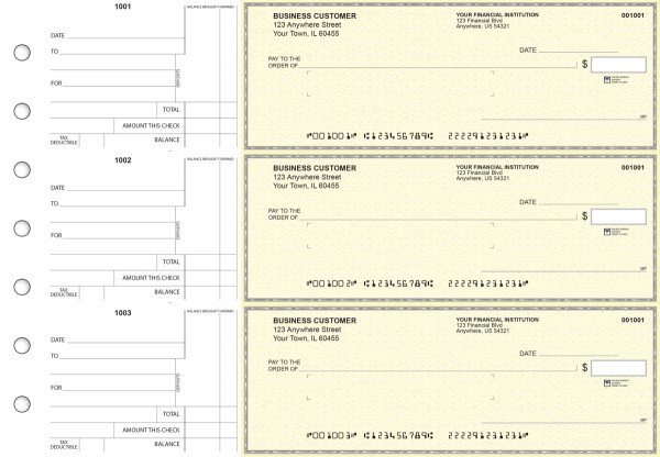 Yellow Safety Standard Mailer Business Checks | BU3-YEL01-SML