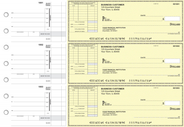 Yellow Safety Itemized Invoice Business Checks | BU3-YEL01-TNV