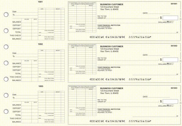 Yellow Knit General Itemized Invoice Business Checks | BU3-YEL02-GII