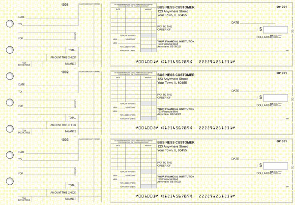 Yellow Knit Standard Itemized Invoice Business Checks | BU3-YEL02-SII