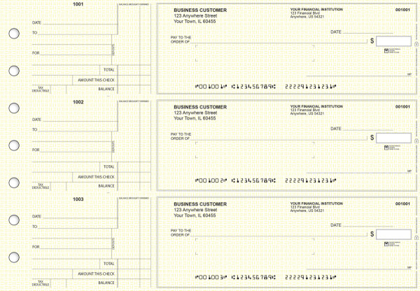 Yellow Knit Standard Mailer Business Checks | BU3-YEL02-SML