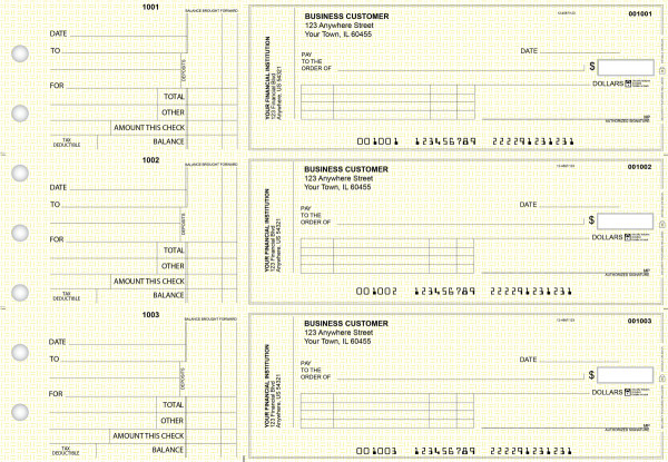 Yellow Knit Standard Invoice Business Checks | BU3-YEL02-SNV