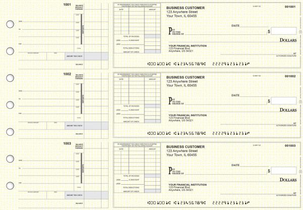 Yellow Knit Itemized Invoice Business Checks | BU3-YEL02-TNV