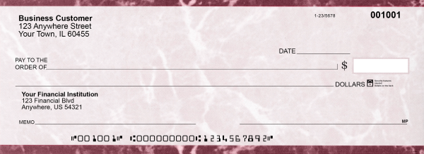 Burgundy Marble Business Pocket Checks  | BUP-BMA01