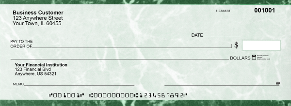 Green Marble Business Pocket Checks | BUP-GMA01