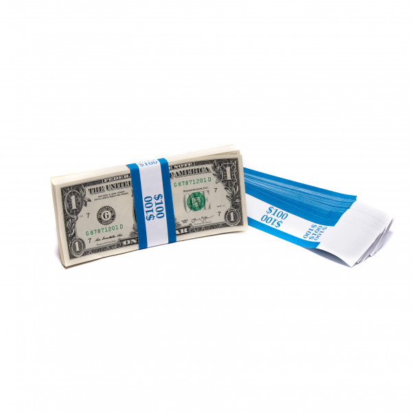 Blue Barred $100 Currency Bands | CBB-003