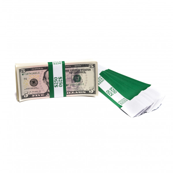 Dark Green Barred $250 Currency Bands | CBB-005