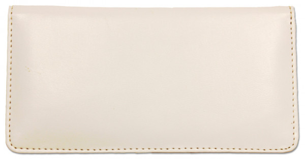 White Smooth Leather Checkbook Cover | CLP-WHT01